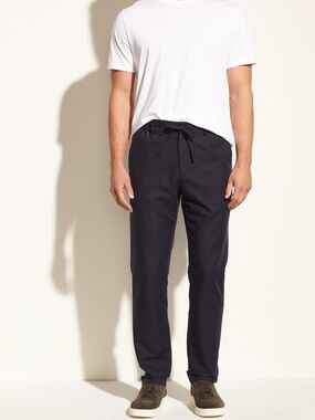 Vince. Linen Men's Black Drawstring pant